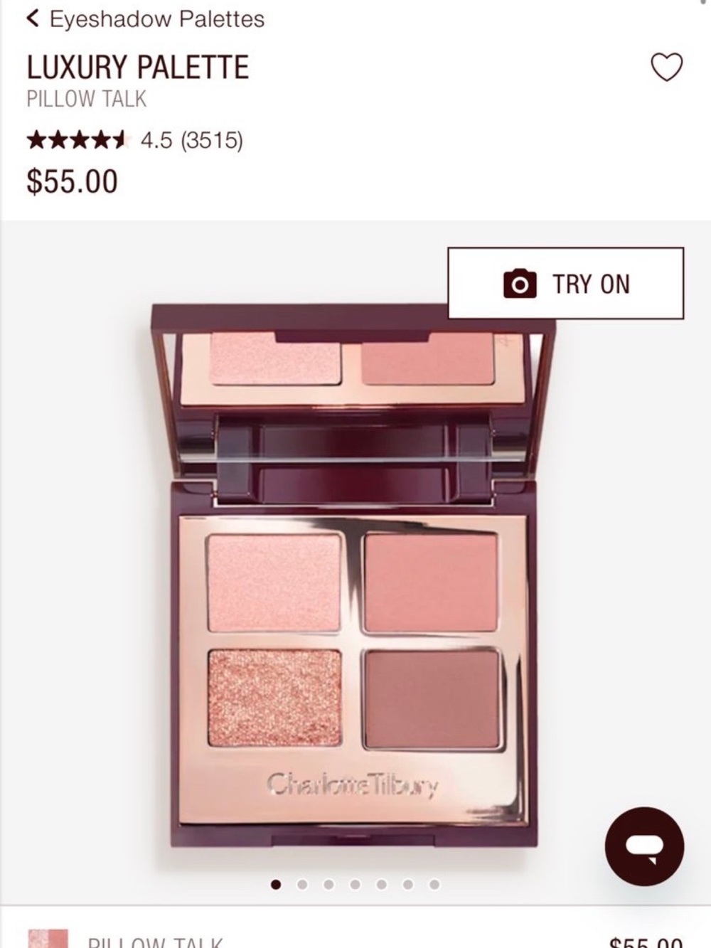 Charlotte Tilbury Pillow Talk Eyeshadow Quad - Rose & Peach Pinks